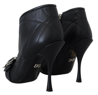 Dolce & Gabbana Black Devotion Quilted Buckled Ankle Boots Shoes - SMARTMARTNZ