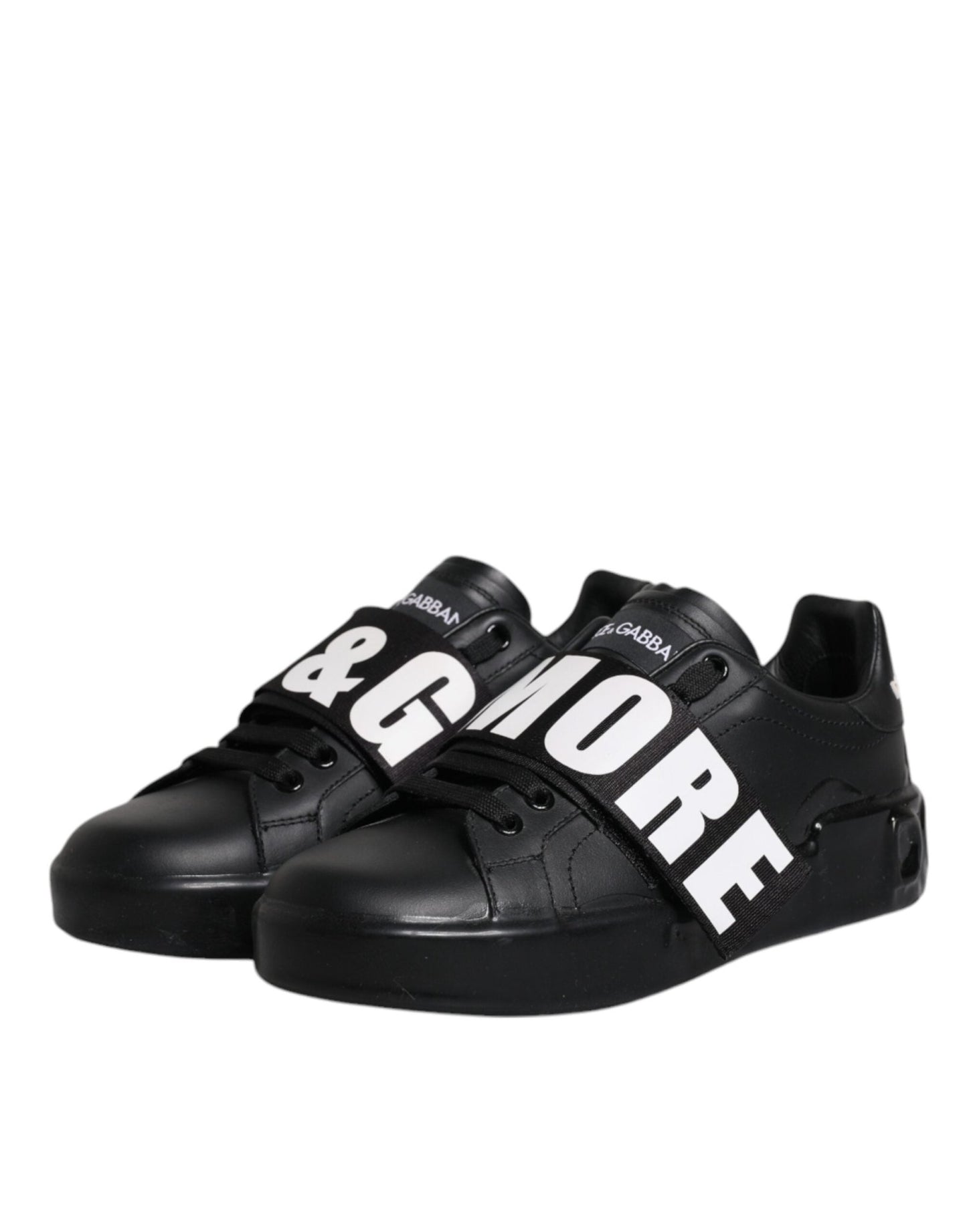 Dolce & Gabbana Black D&G AMORE Low Top Sneakers Shoes - SMARTMARTNZ