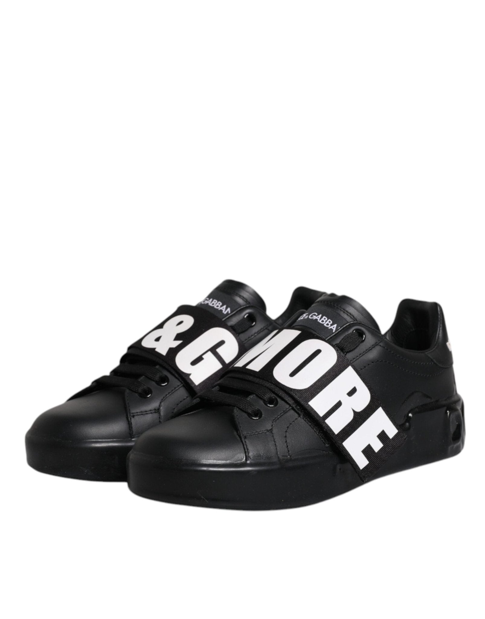 Dolce & Gabbana Black D&G AMORE Low Top Sneakers Shoes - SMARTMARTNZ