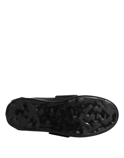 Dolce & Gabbana Black D&G AMORE Low Top Sneakers Shoes - SMARTMARTNZ