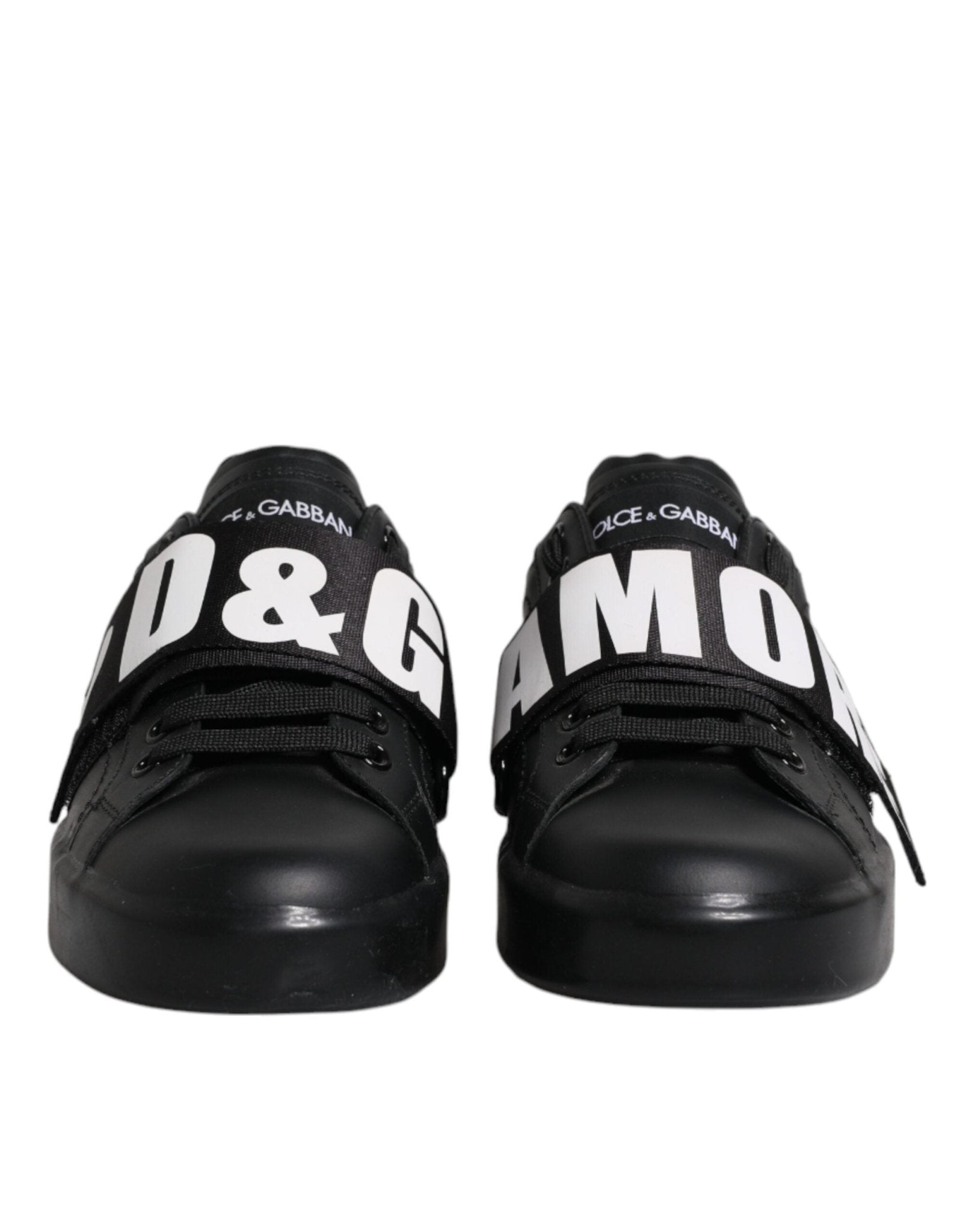 Dolce & Gabbana Black D&G AMORE Low Top Sneakers Shoes - SMARTMARTNZ