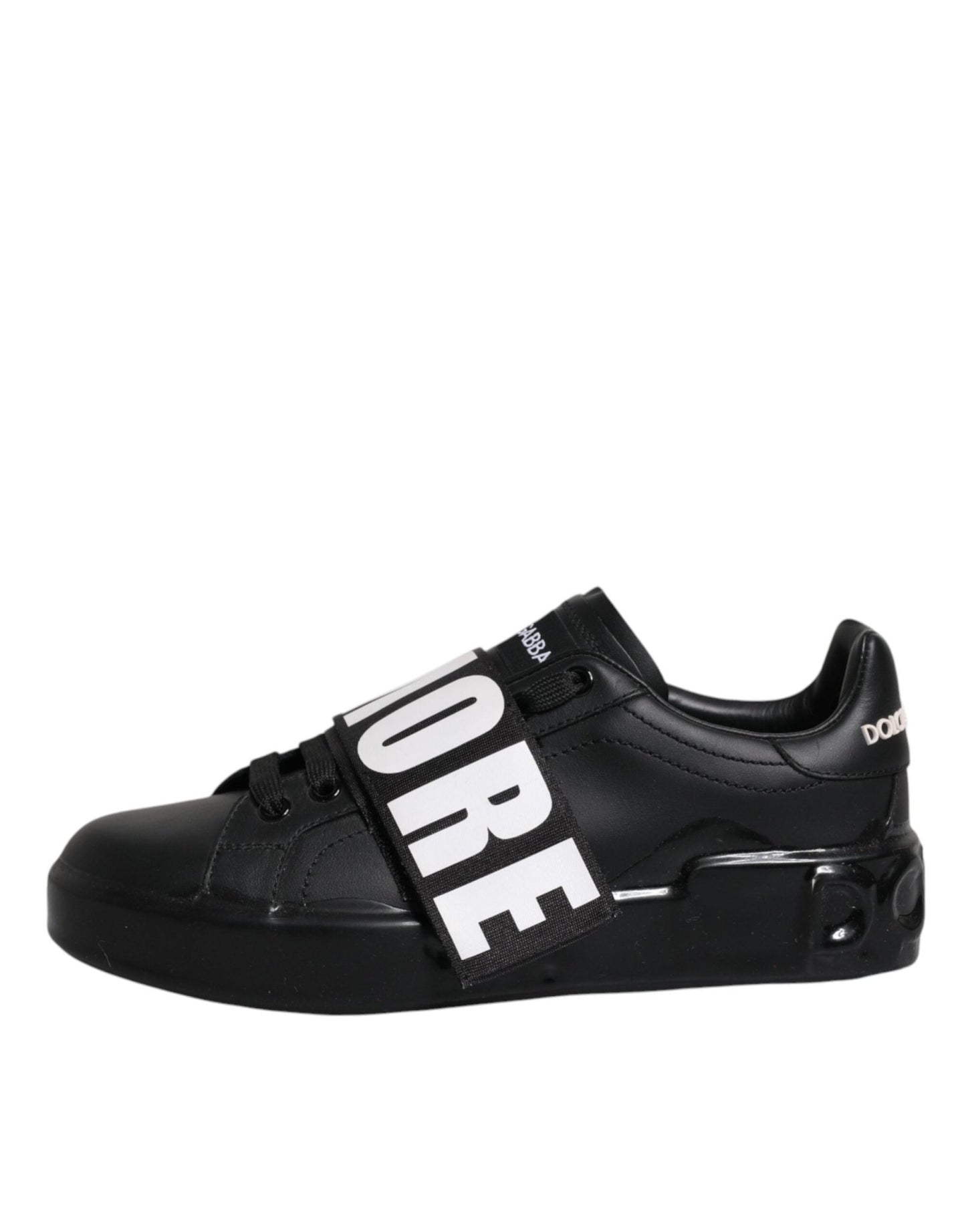 Dolce & Gabbana Black D&G AMORE Low Top Sneakers Shoes - SMARTMARTNZ