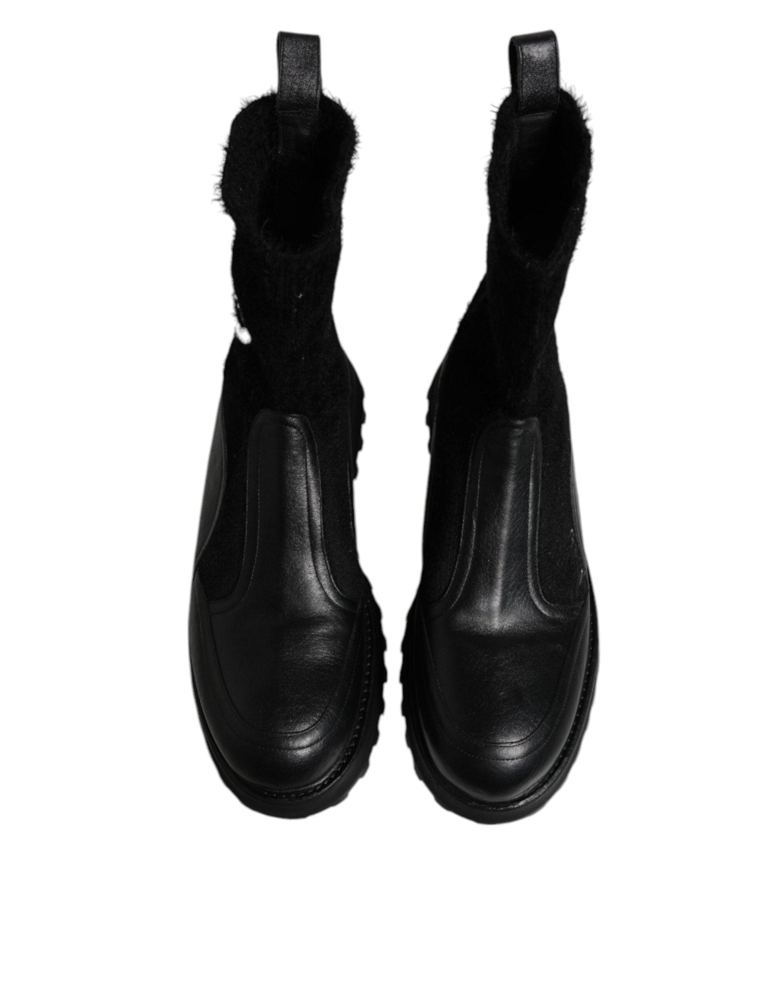 Dolce & Gabbana Black DG Logo Horse Sock Ankle Boots Shoes - SMARTMARTNZ