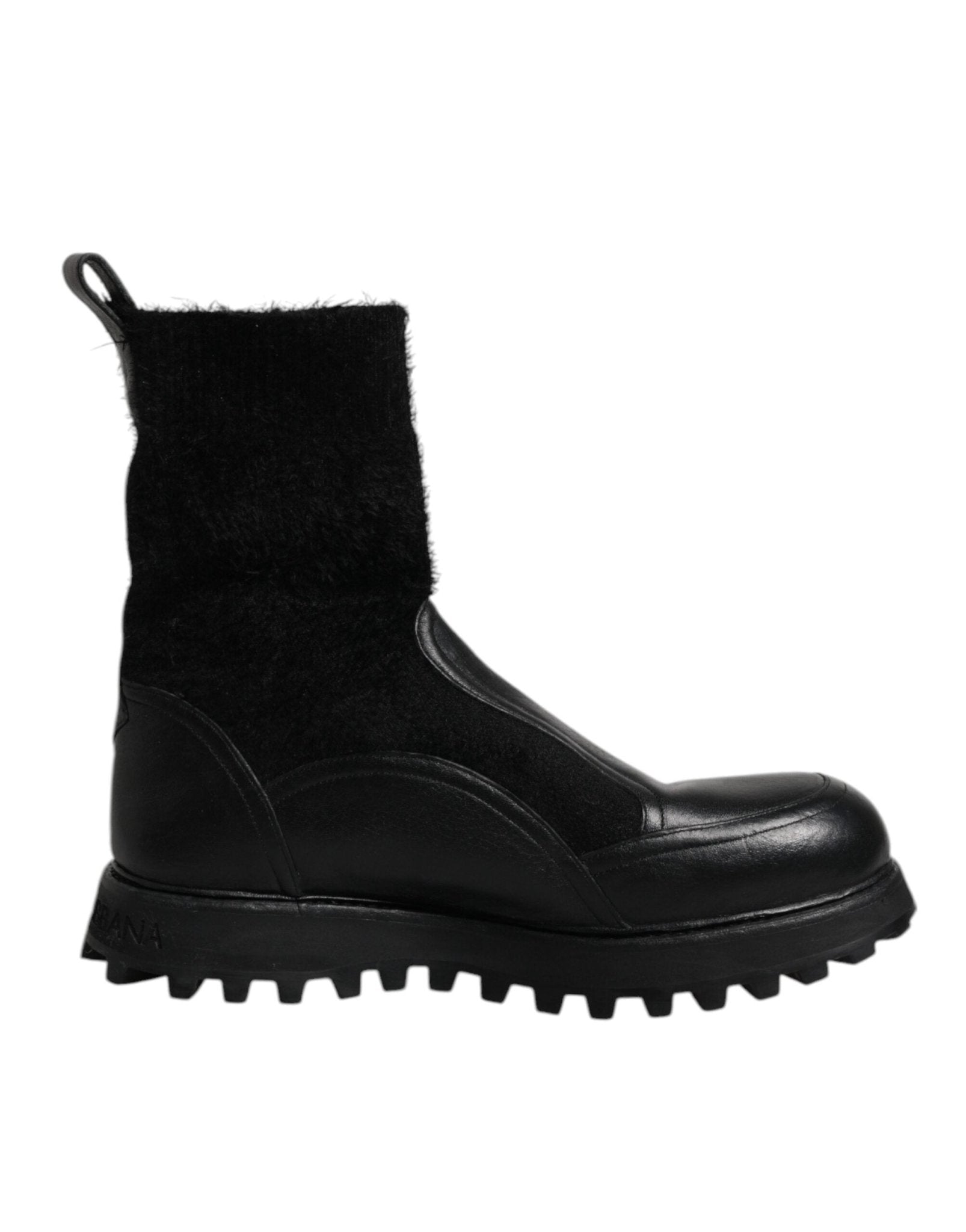 Dolce & Gabbana Black DG Logo Horse Sock Ankle Boots Shoes - SMARTMARTNZ