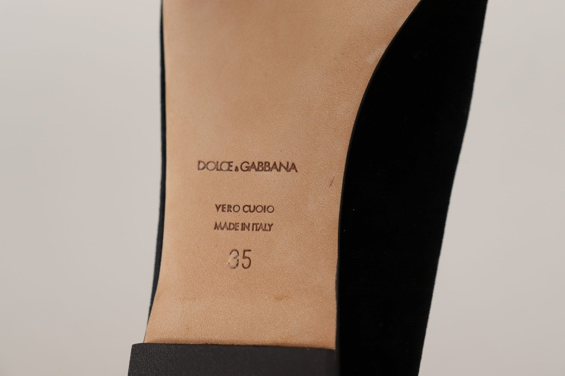 Dolce & Gabbana Black DG Sacred Heart Patch Slip On Flat Shoes - SMARTMARTNZ