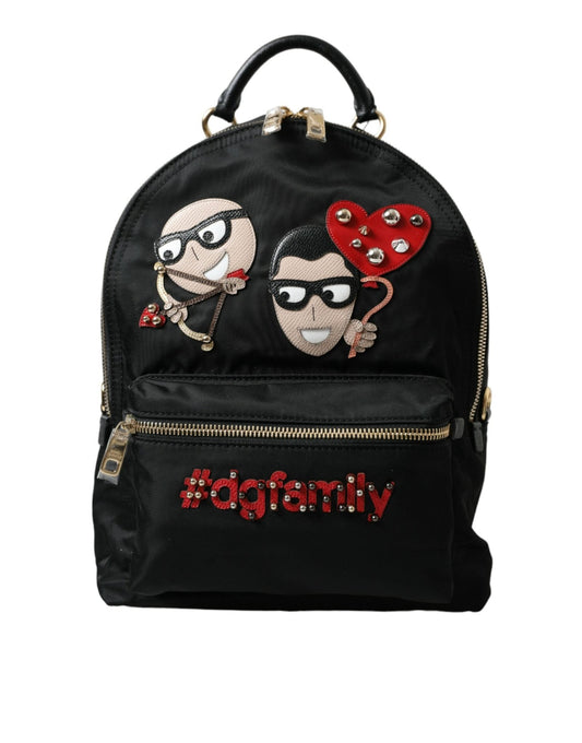 Dolce & Gabbana Black DGFAMILY Embellished Backpack VULCANO Bag - SMARTMARTNZ