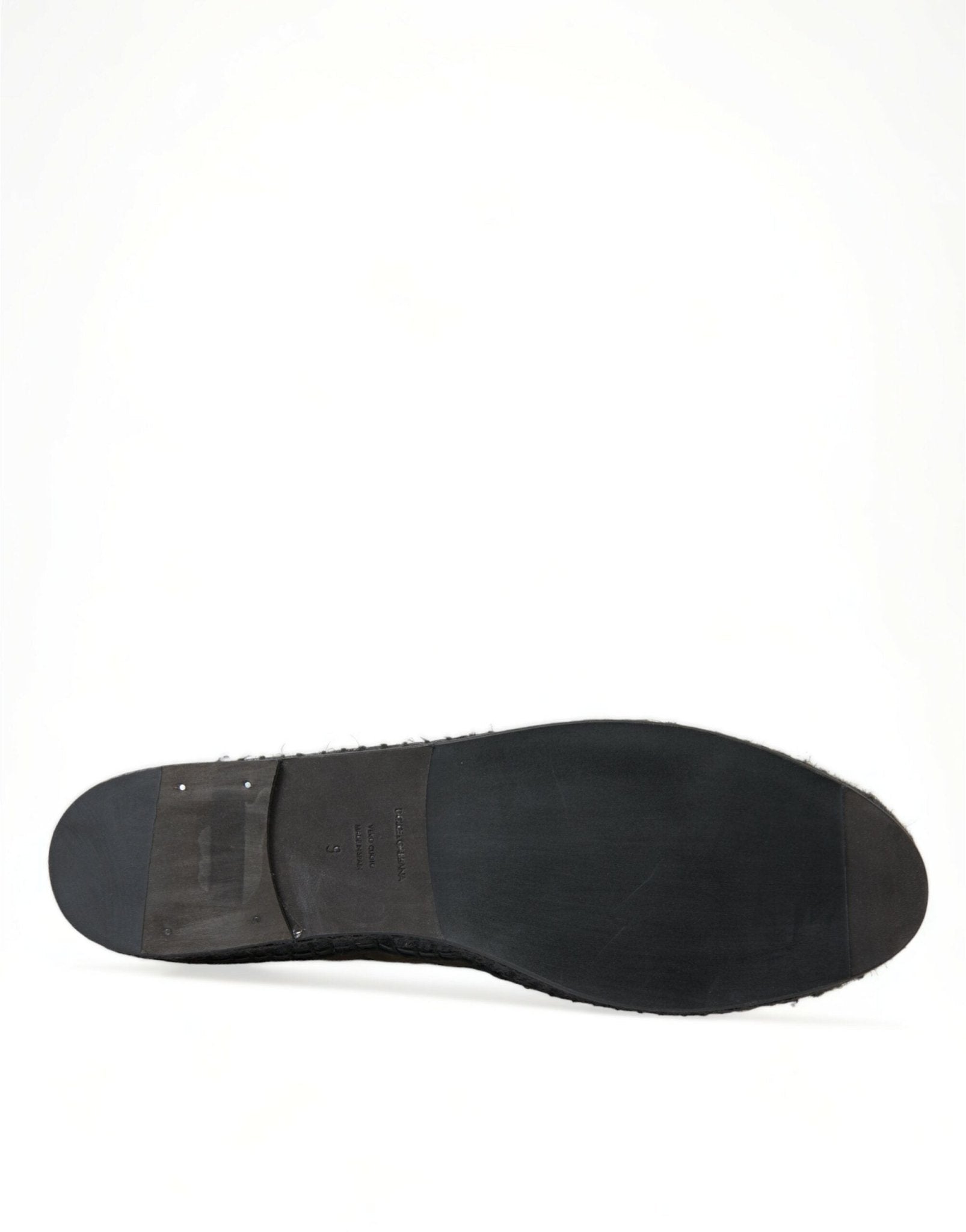 Dolce & Gabbana Black Exotic Leather Espadrilles Slip On Shoes - SMARTMARTNZ