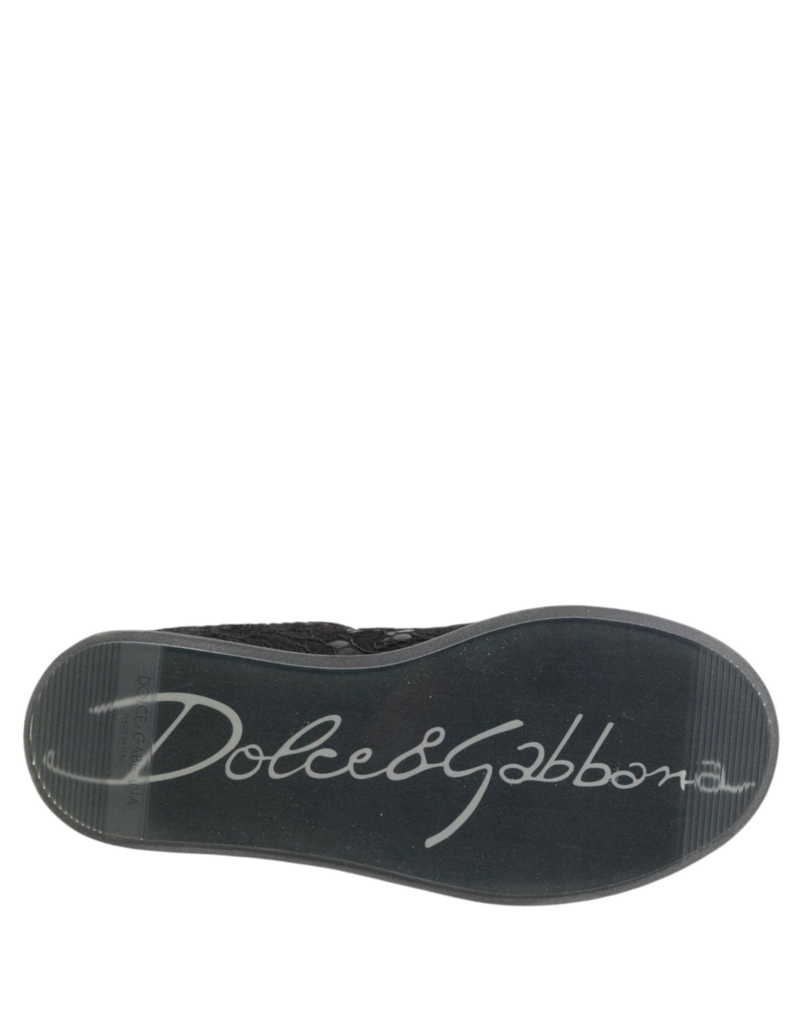 Dolce & Gabbana Black Floral Lace Low Top Sneakers Shoes - SMARTMARTNZ