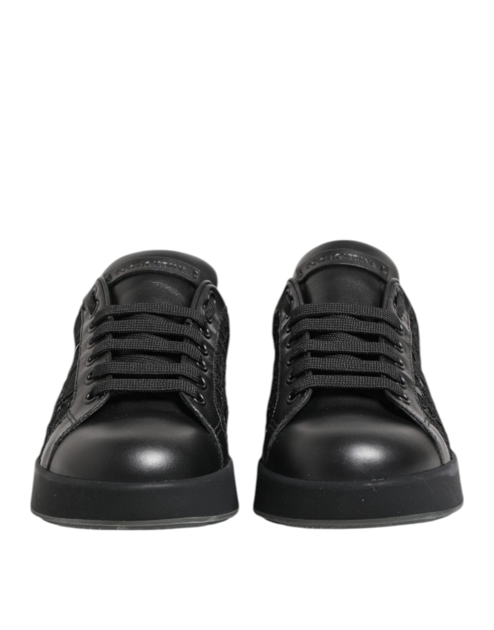 Dolce & Gabbana Black Floral Lace Low Top Sneakers Shoes - SMARTMARTNZ