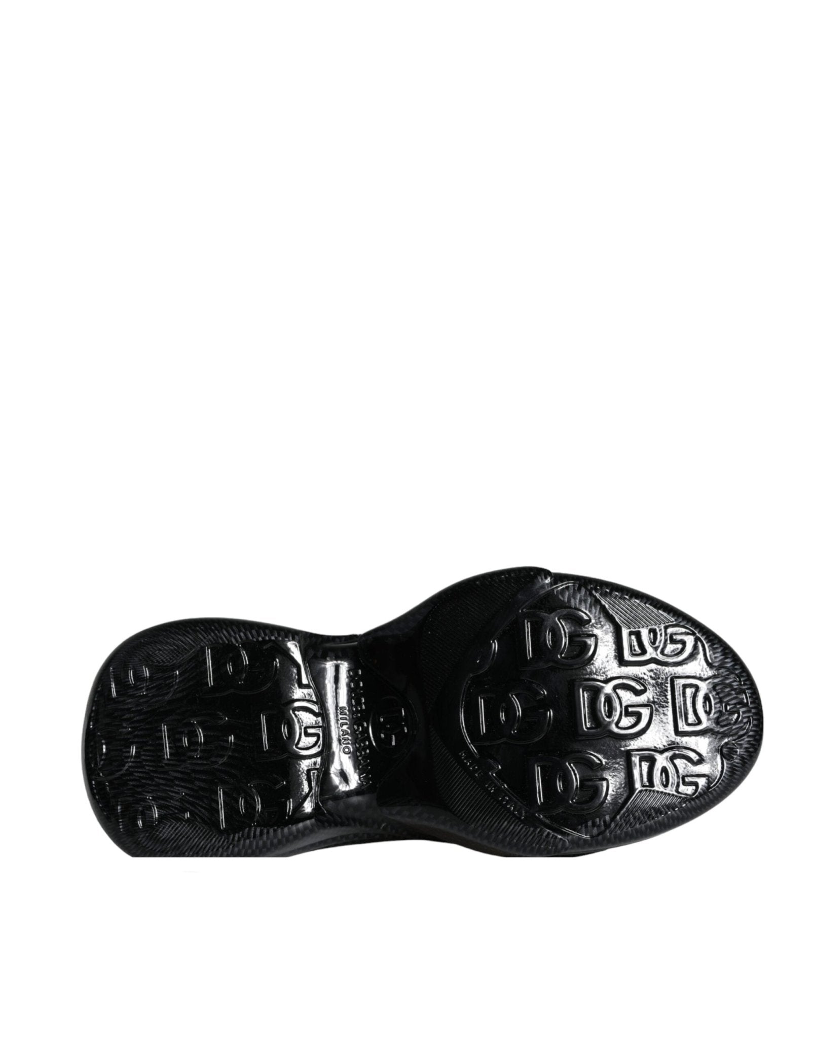 Dolce & Gabbana Black Foiled Rubber Toy Low Top Men Sneakers Shoes - SMARTMARTNZ