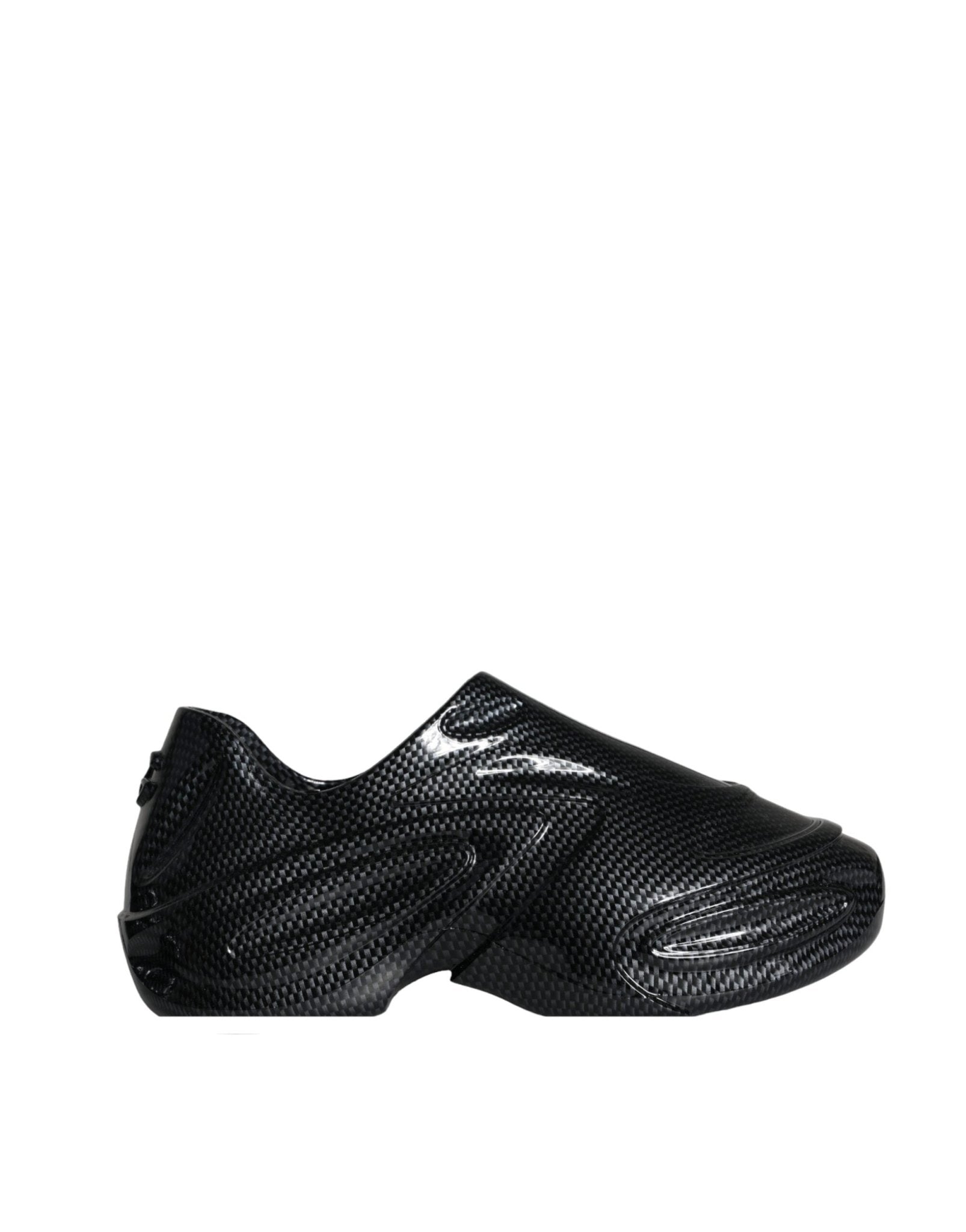 Dolce & Gabbana Black Foiled Rubber Toy Low Top Men Sneakers Shoes - SMARTMARTNZ