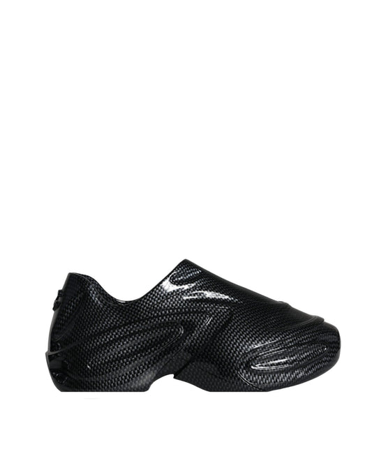 Dolce & Gabbana Black Foiled Rubber Toy Low Top Men Sneakers Shoes - SMARTMARTNZ