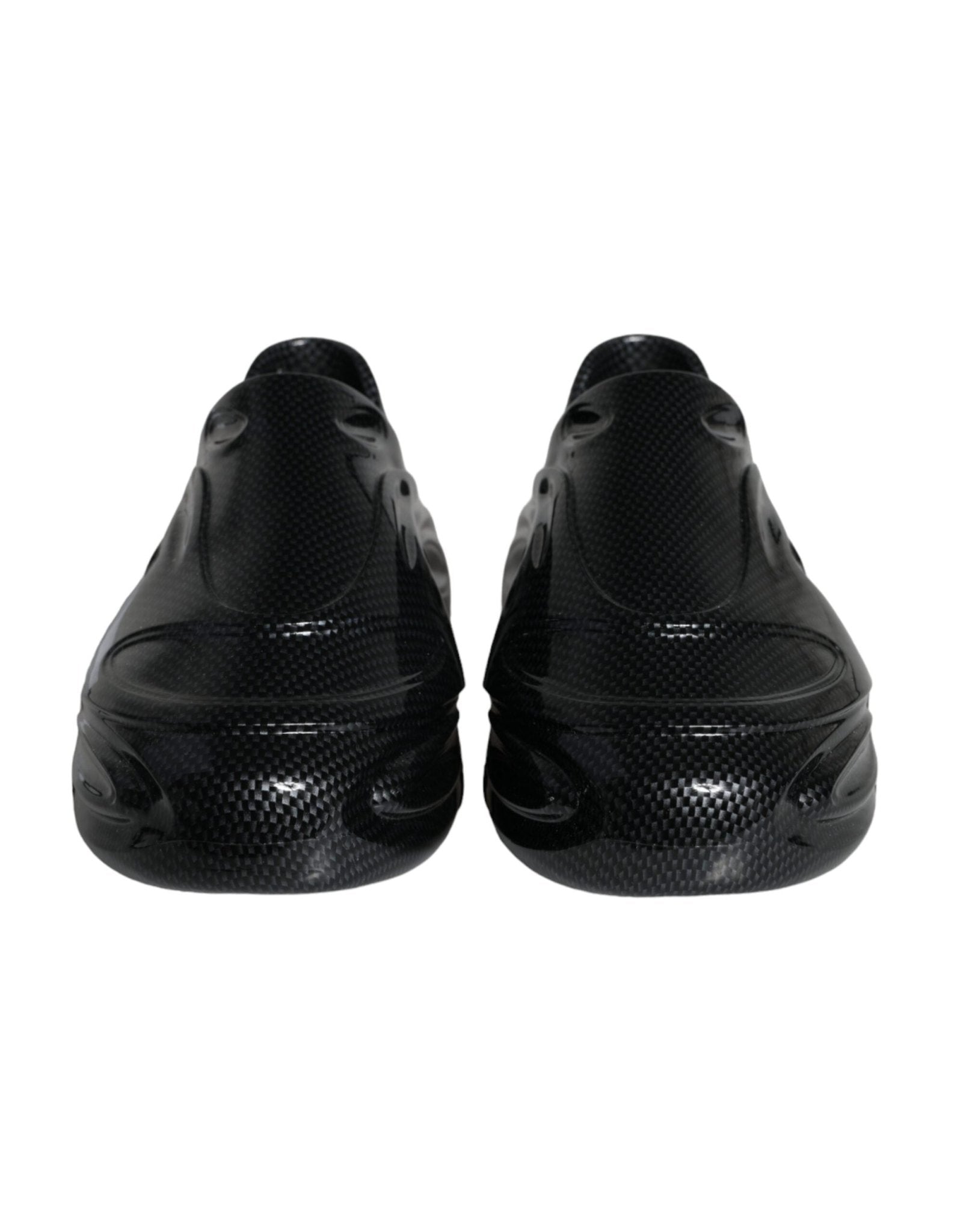 Dolce & Gabbana Black Foiled Rubber Toy Low Top Men Sneakers Shoes - SMARTMARTNZ