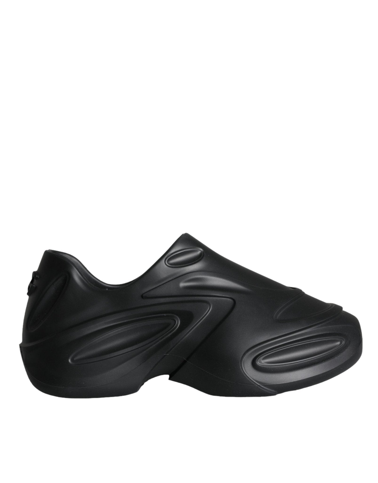 Dolce & Gabbana Black Foiled Rubber Toy Low Top Sneakers Shoes - SMARTMARTNZ