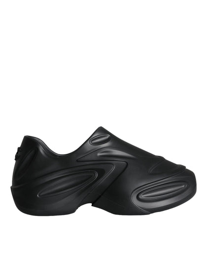 Dolce & Gabbana Black Foiled Rubber Toy Low Top Sneakers Shoes - SMARTMARTNZ