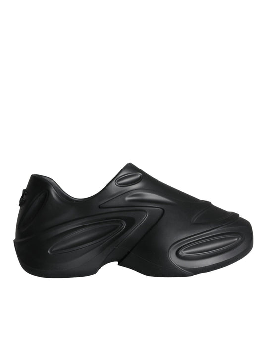 Dolce & Gabbana Black Foiled Rubber Toy Low Top Sneakers Shoes - SMARTMARTNZ