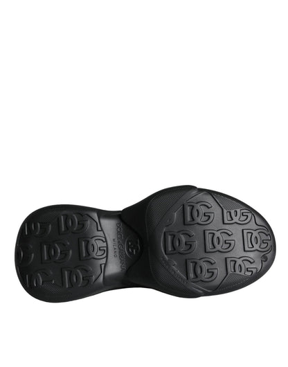 Dolce & Gabbana Black Foiled Rubber Toy Low Top Sneakers Shoes - SMARTMARTNZ