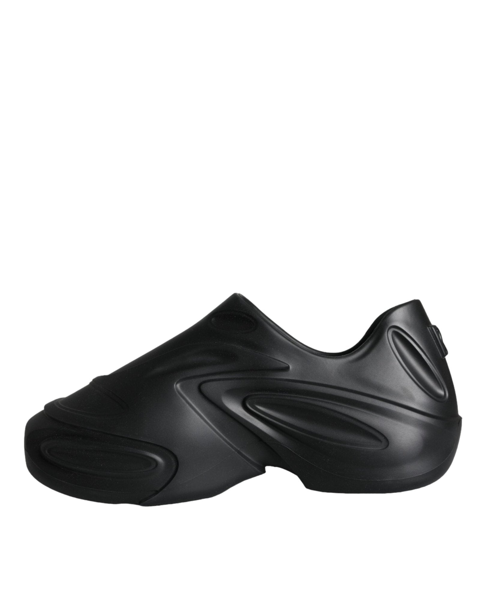 Dolce & Gabbana Black Foiled Rubber Toy Low Top Sneakers Shoes - SMARTMARTNZ