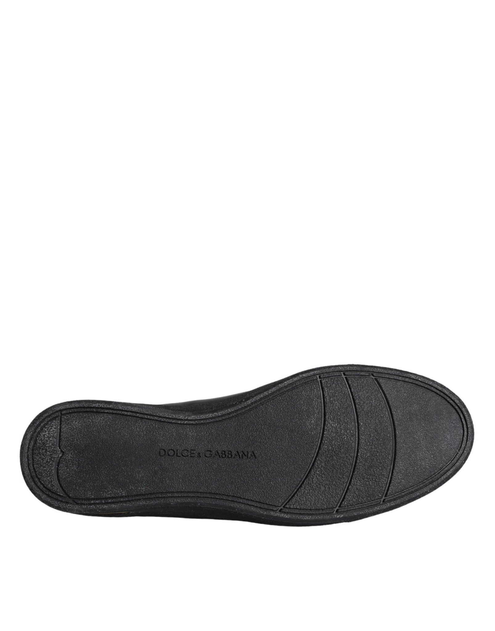 Dolce & Gabbana Black Gold Leather Classic Sneakers Shoes - SMARTMARTNZ