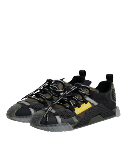 Dolce & Gabbana Black Green Camo NS1 Low Top Sneakers Shoes - SMARTMARTNZ