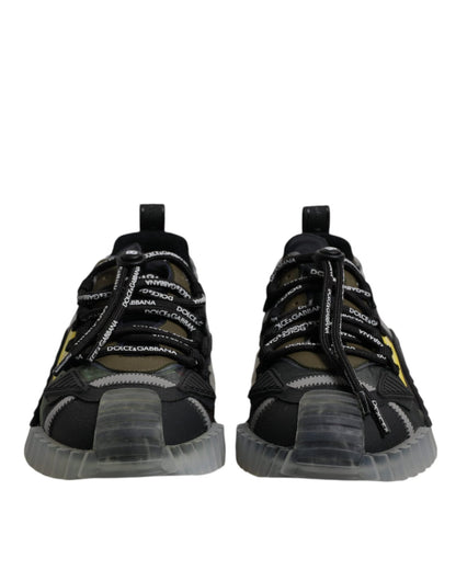 Dolce & Gabbana Black Green Camo NS1 Low Top Sneakers Shoes - SMARTMARTNZ