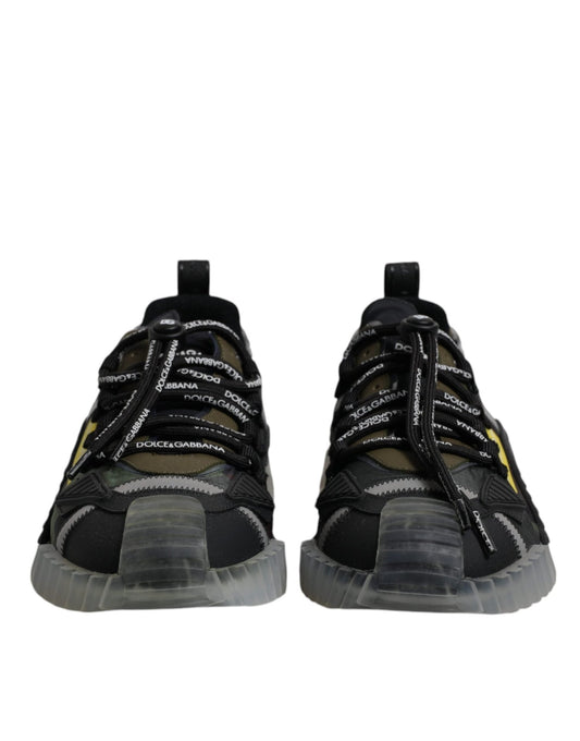 Dolce & Gabbana Black Green Camo NS1 Low Top Sneakers Shoes - SMARTMARTNZ
