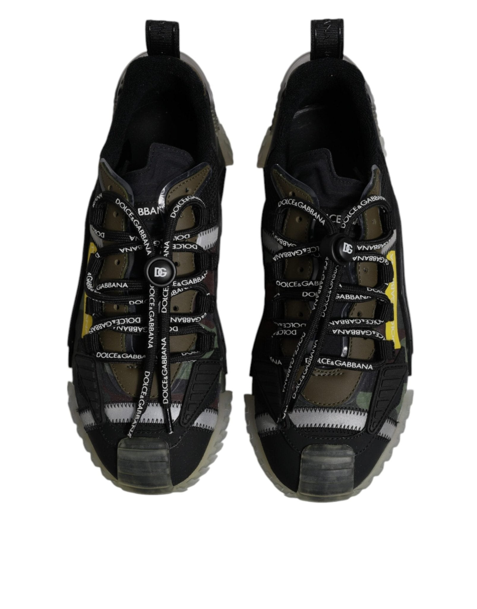 Dolce & Gabbana Black Green Camo NS1 Low Top Sneakers Shoes - SMARTMARTNZ