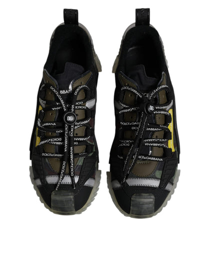 Dolce & Gabbana Black Green Camo NS1 Low Top Sneakers Shoes - SMARTMARTNZ