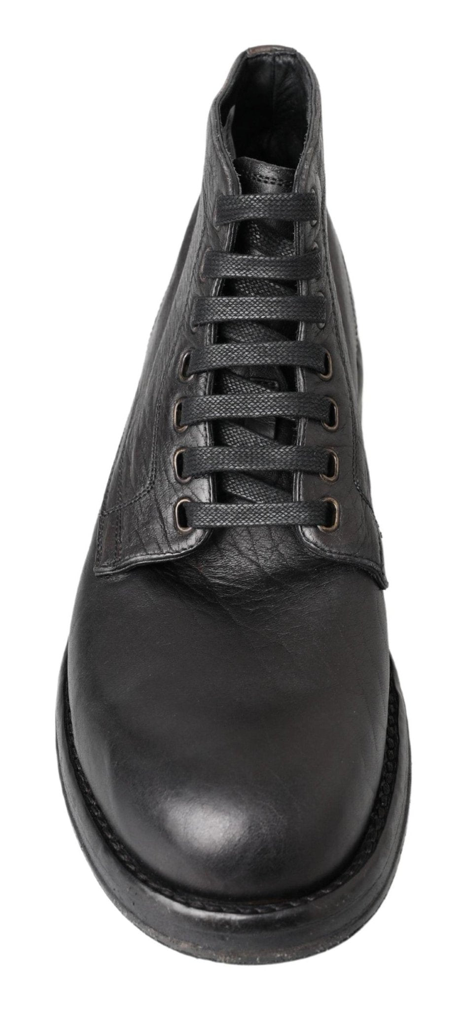 Dolce & Gabbana Black Horse Leather Perugino Boots - SMARTMARTNZ