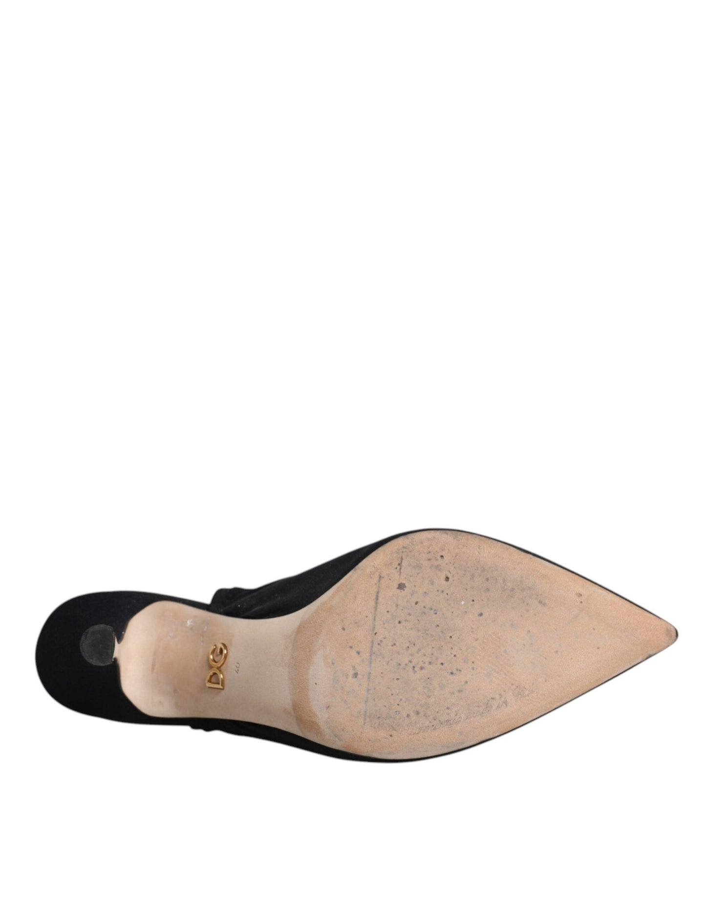 Dolce & Gabbana Black Jersey Stretch Heels Slingback Shoes - SMARTMARTNZ
