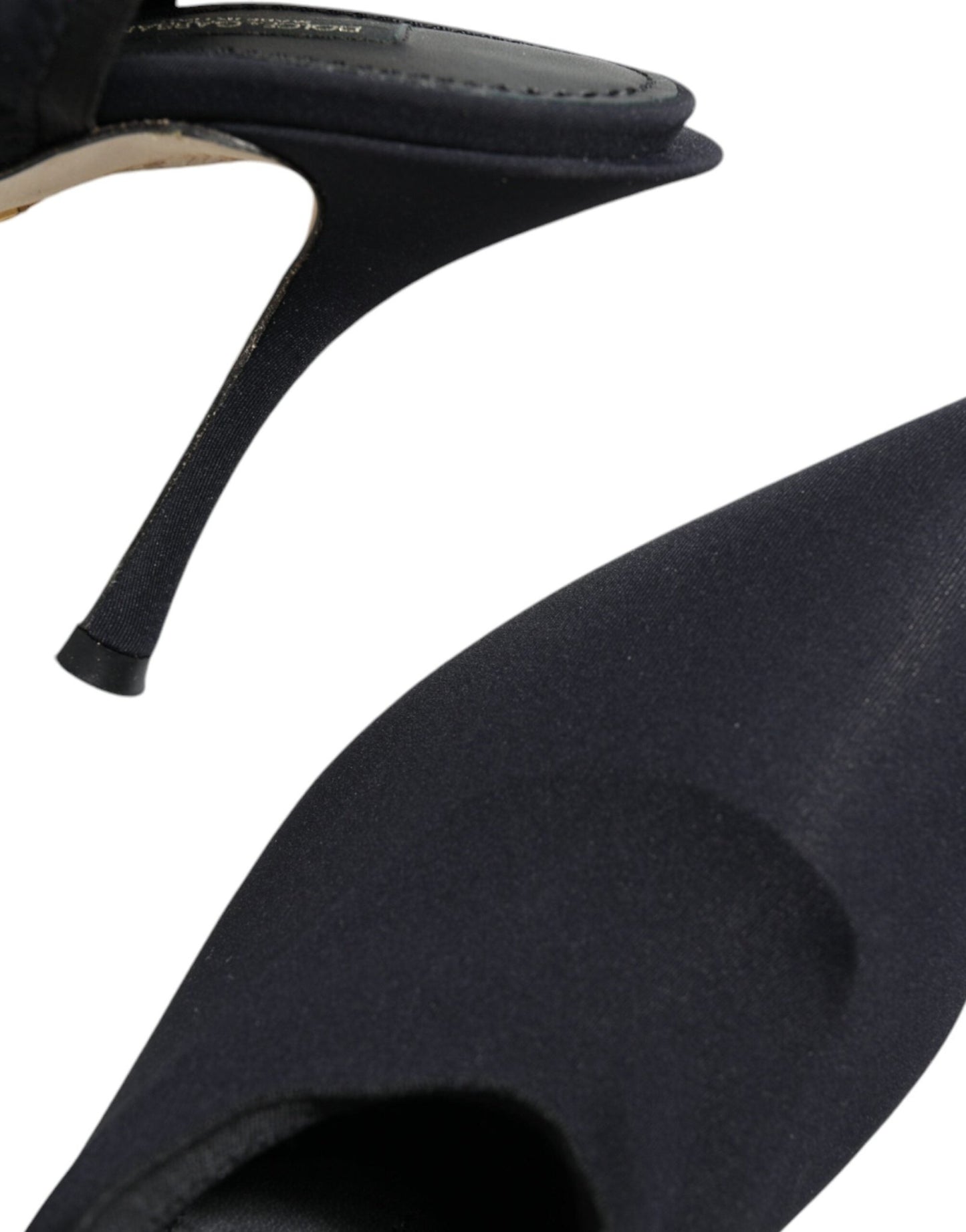 Dolce & Gabbana Black Jersey Stretch Heels Slingback Shoes - SMARTMARTNZ