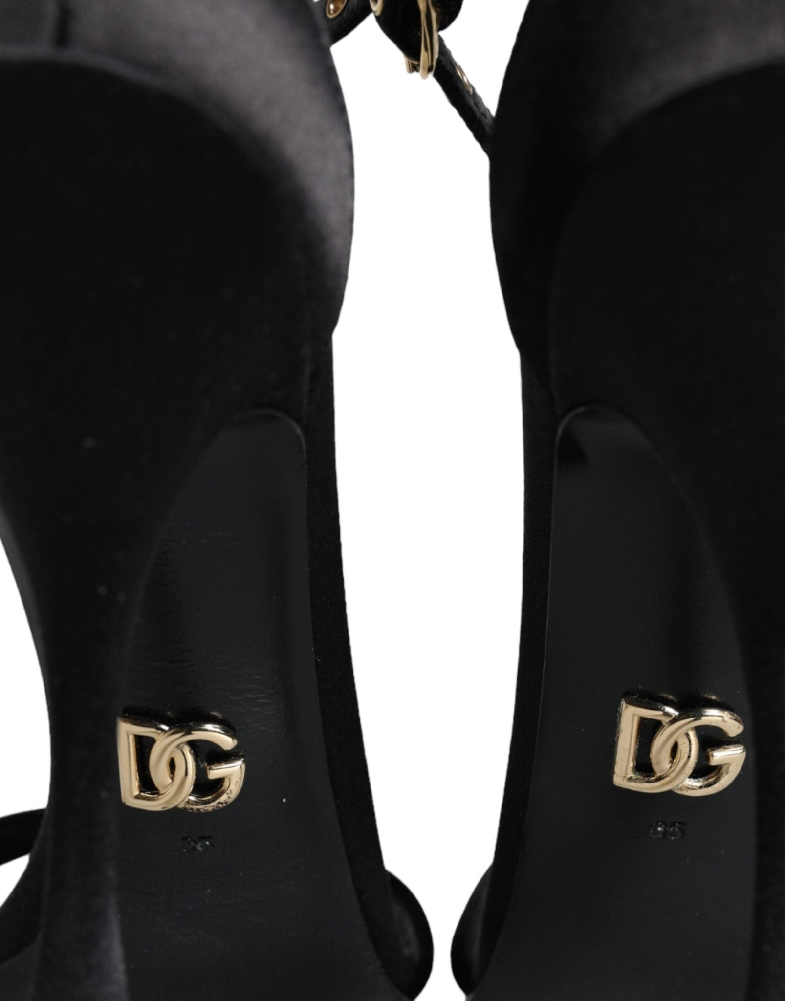 Dolce & Gabbana Black KEIRA Heels Ankle Strap Sandals Shoes - SMARTMARTNZ