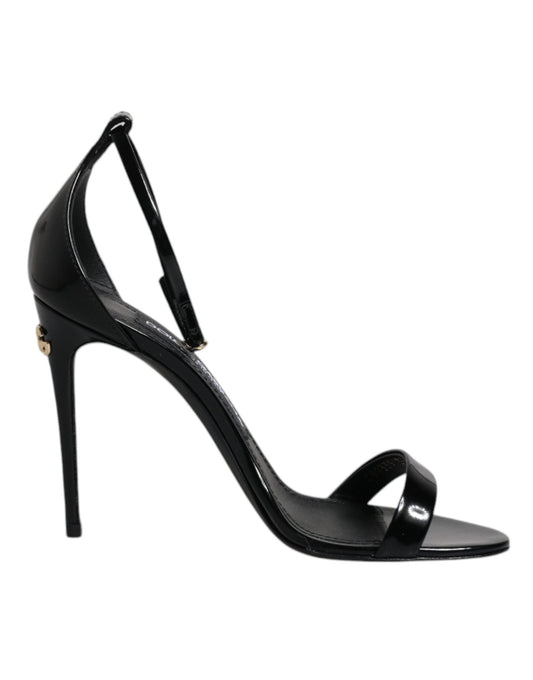 Dolce & Gabbana Black KEIRA Heels Ankle Strap Sandals Shoes - SMARTMARTNZ