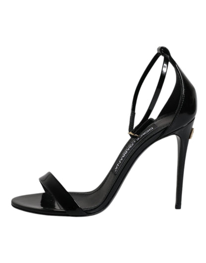 Dolce & Gabbana Black KEIRA Heels Ankle Strap Sandals Shoes - SMARTMARTNZ