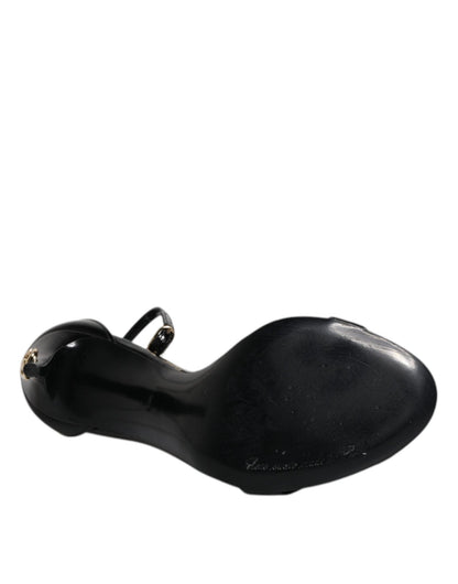 Dolce & Gabbana Black KEIRA Heels Ankle Strap Sandals Shoes - SMARTMARTNZ