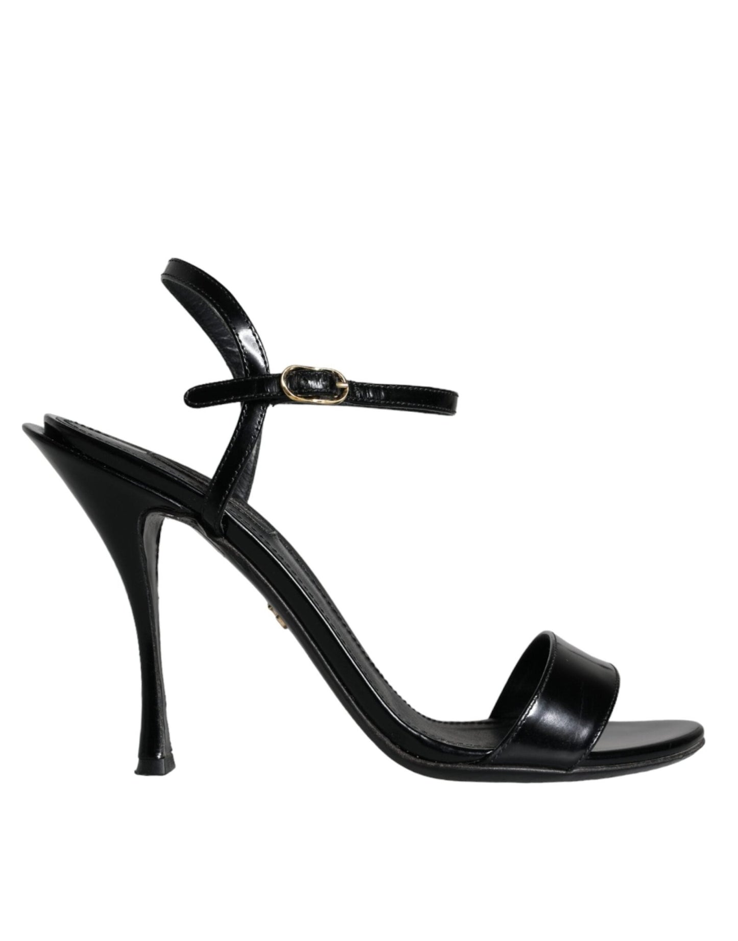 Dolce & Gabbana Black KEIRA Leather Heels Sandals Shoes - SMARTMARTNZ