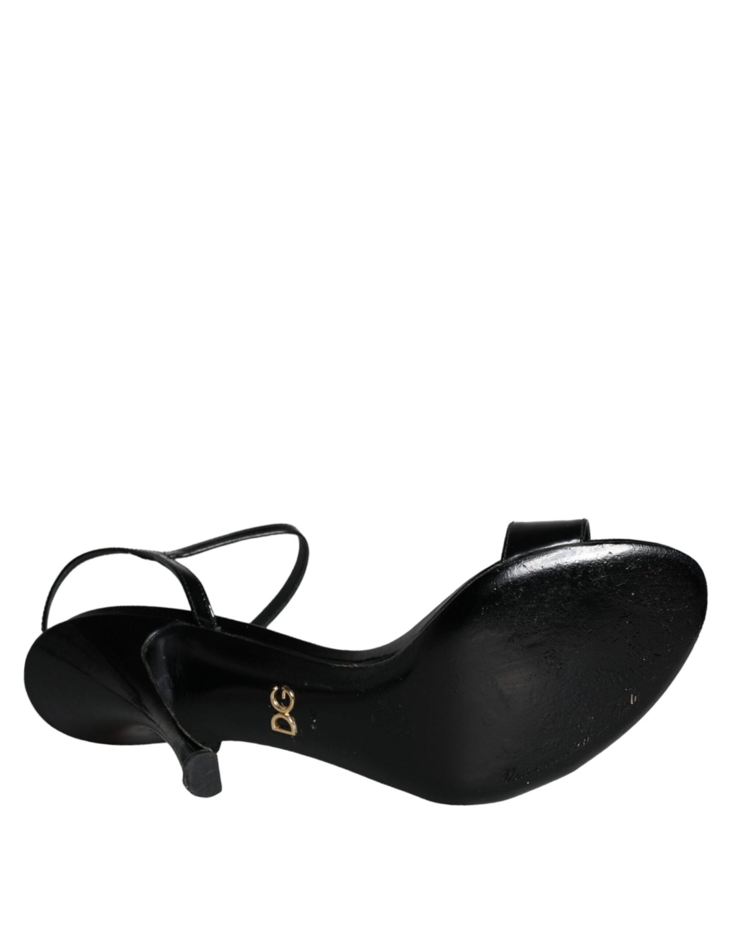 Dolce & Gabbana Black KEIRA Leather Heels Sandals Shoes - SMARTMARTNZ
