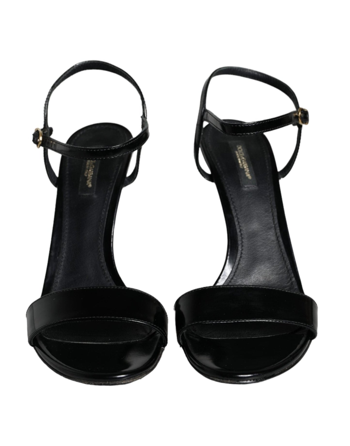 Dolce & Gabbana Black KEIRA Leather Heels Sandals Shoes - SMARTMARTNZ