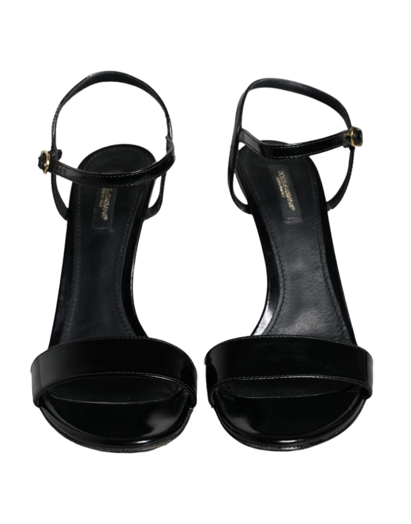 Dolce & Gabbana Black KEIRA Leather Heels Sandals Shoes - SMARTMARTNZ