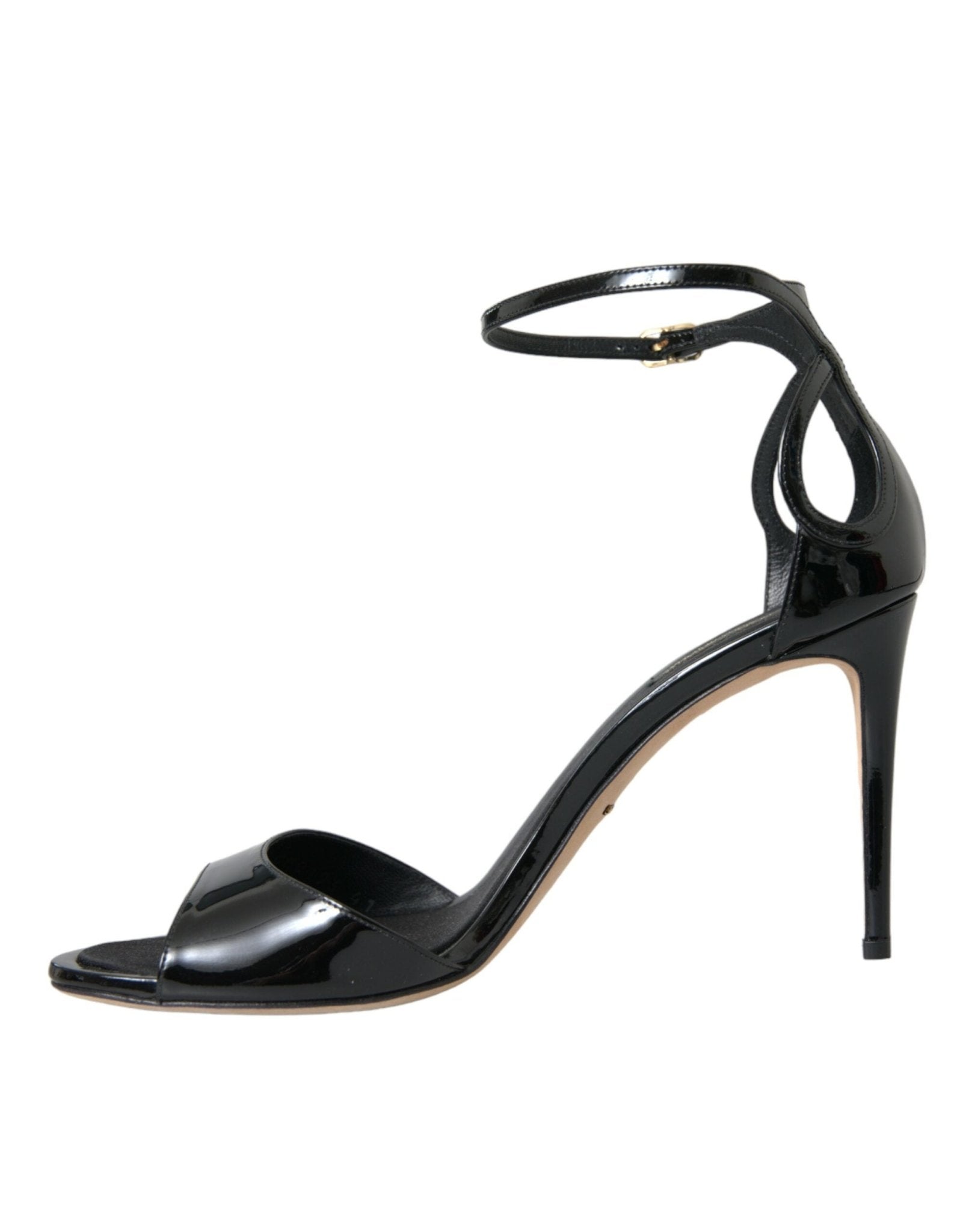 Dolce & Gabbana Black KEIRA Leather Heels Sandals Shoes - SMARTMARTNZ