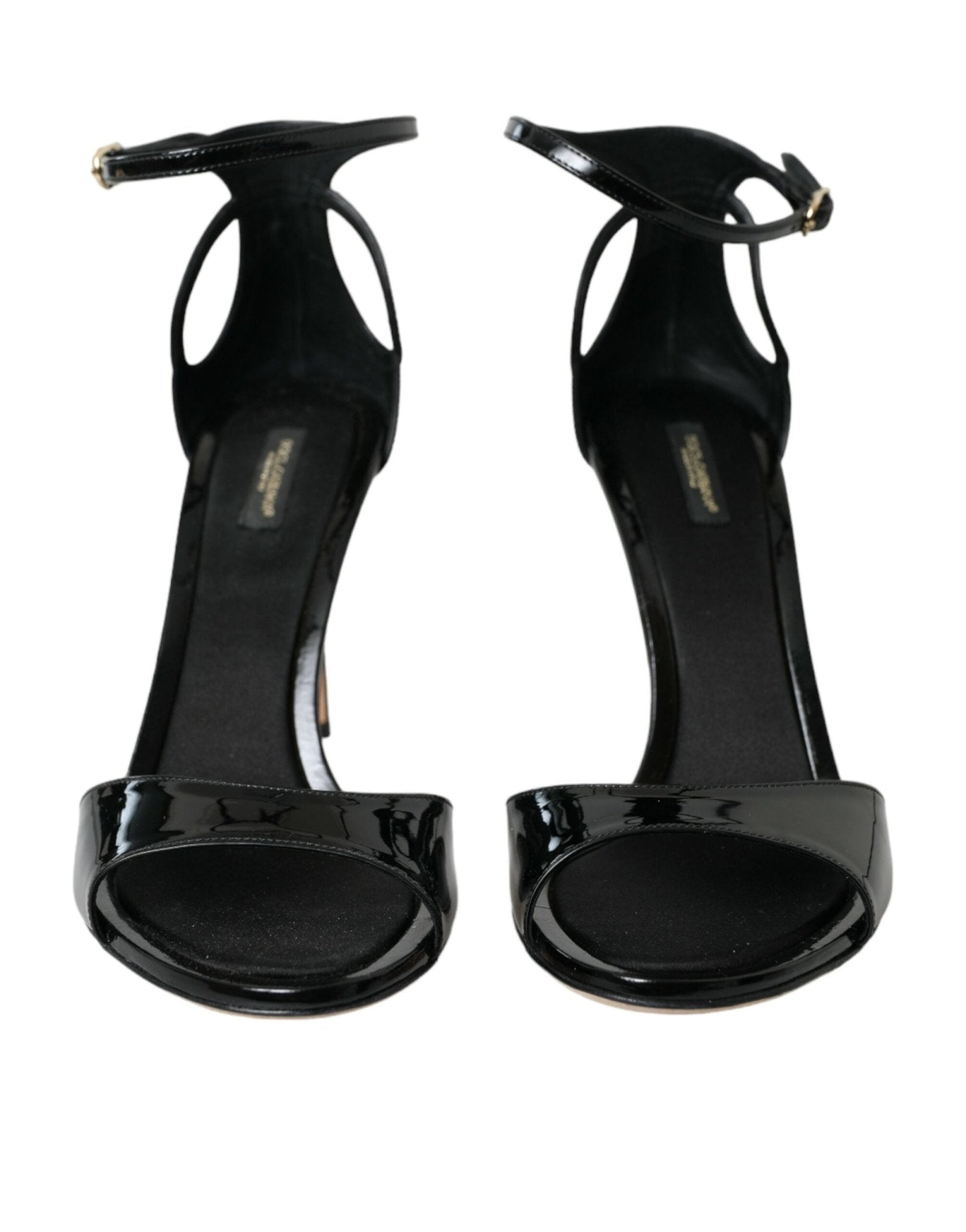 Dolce & Gabbana Black KEIRA Leather Heels Sandals Shoes - SMARTMARTNZ
