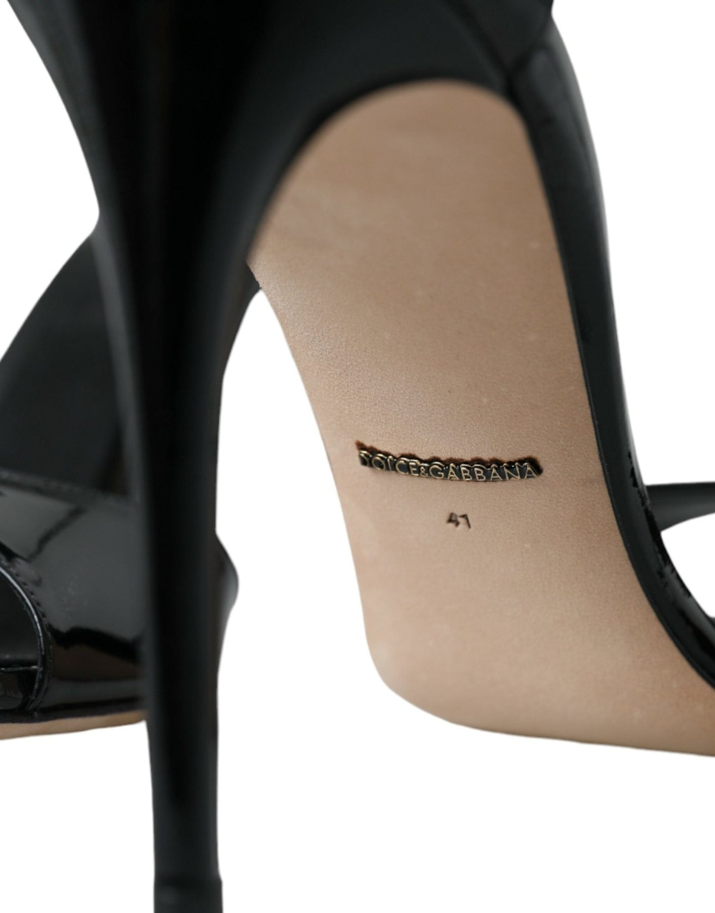 Dolce & Gabbana Black KEIRA Leather Heels Sandals Shoes - SMARTMARTNZ