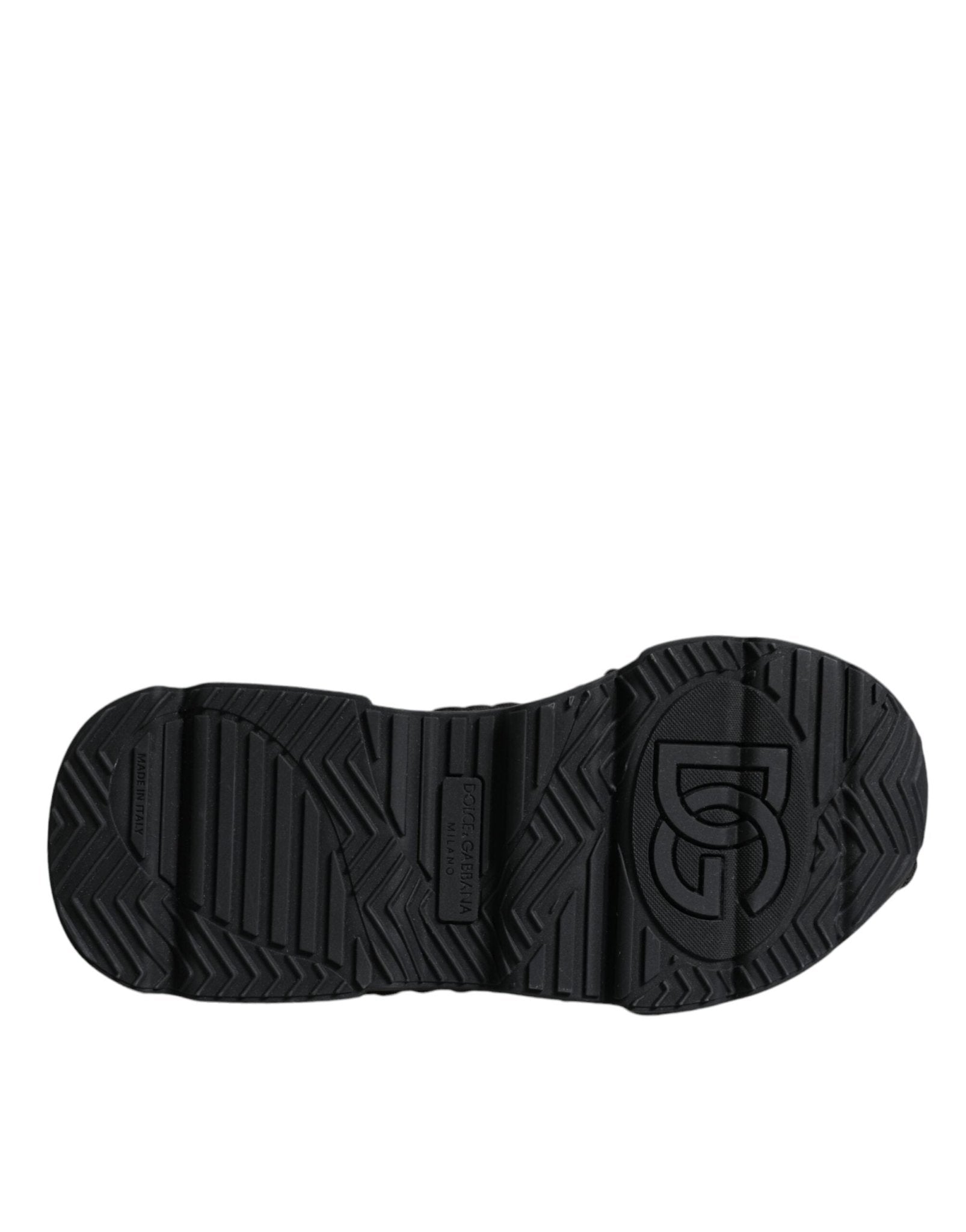Dolce & Gabbana Black Knitted Daymaster Sneakers Shoes - SMARTMARTNZ