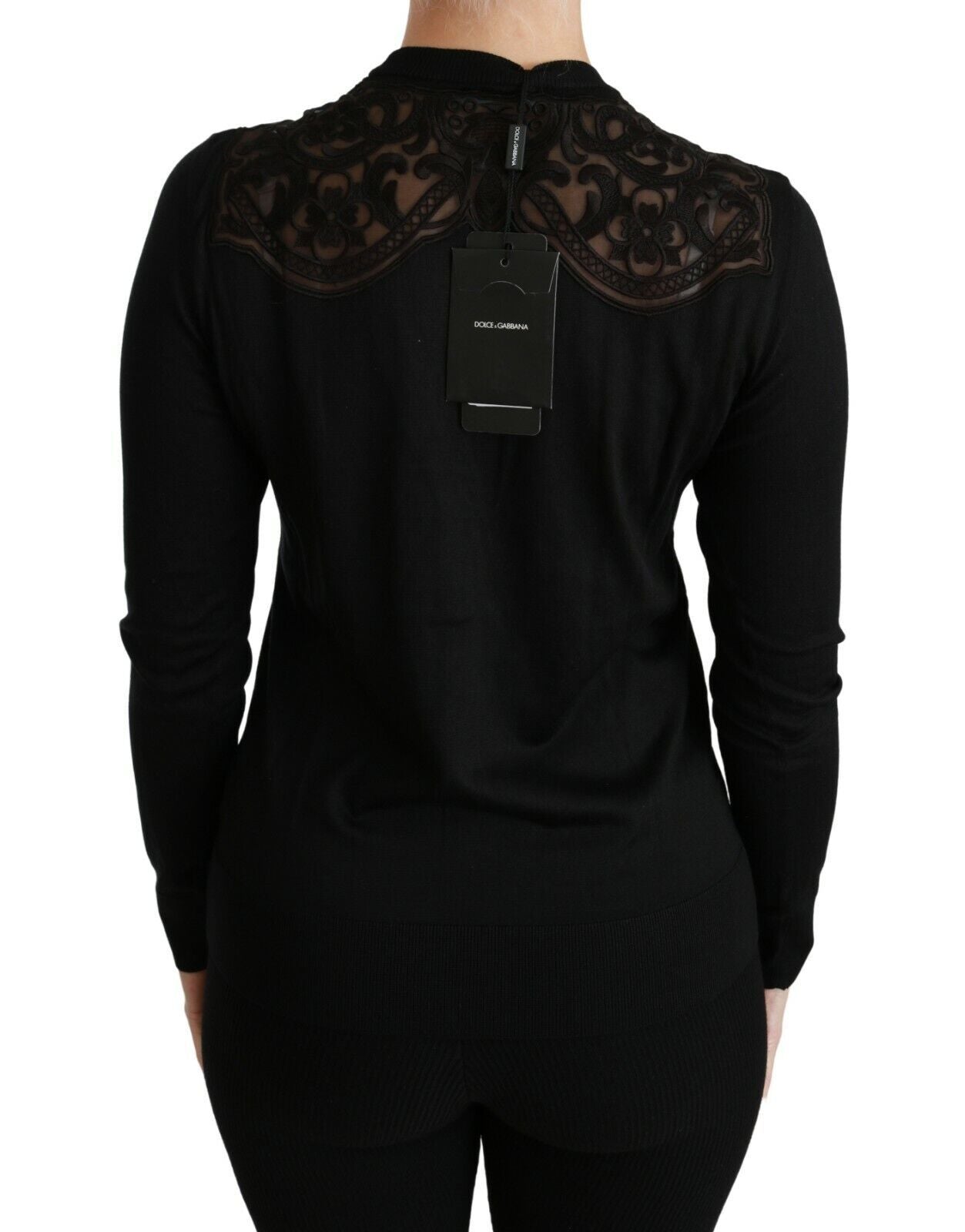 Dolce & Gabbana Black Lace Sweater Cardigan Sweater - SMARTMARTNZ