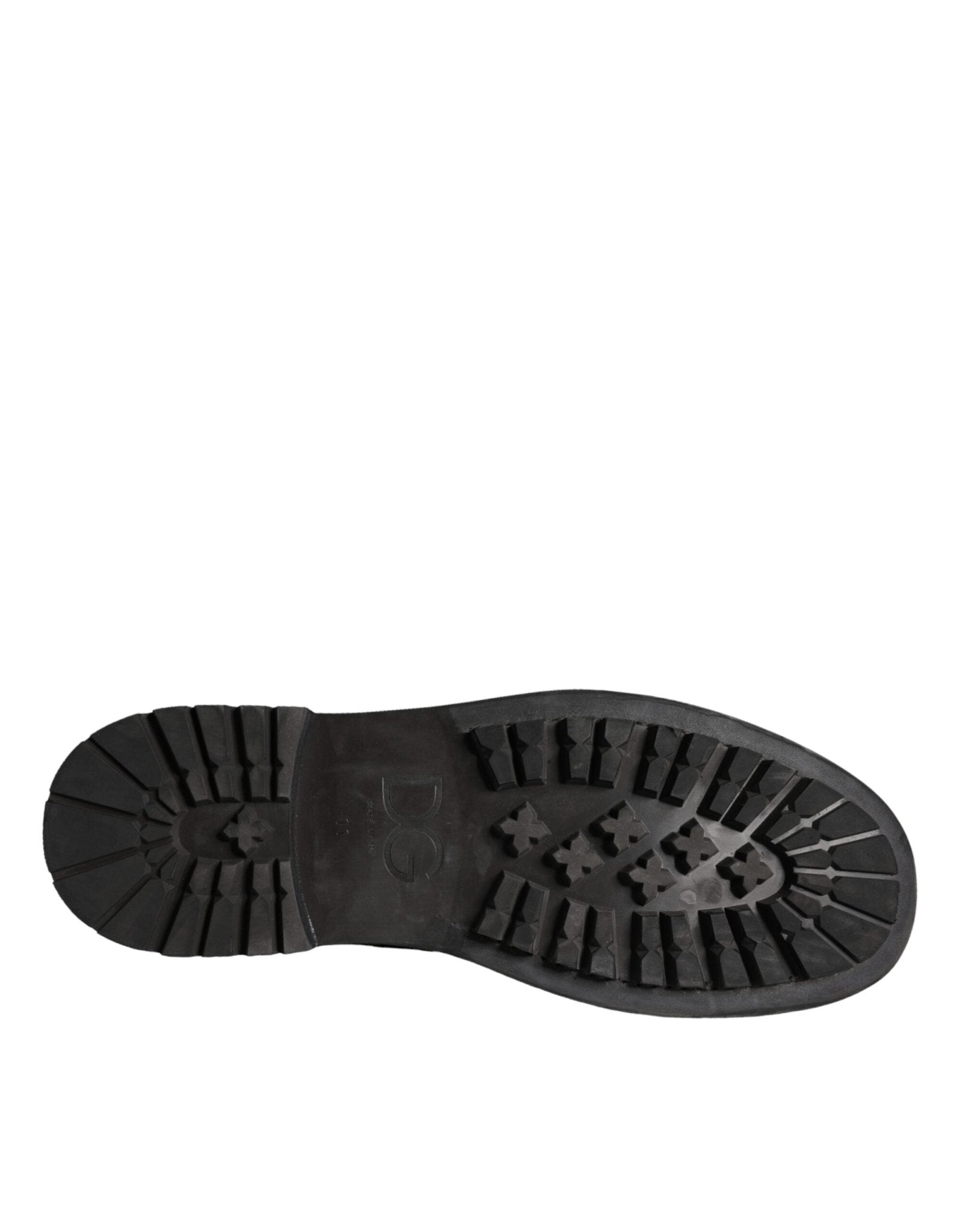 Dolce & Gabbana Black Lace Up Mid Calf Boots Men Shoes - SMARTMARTNZ