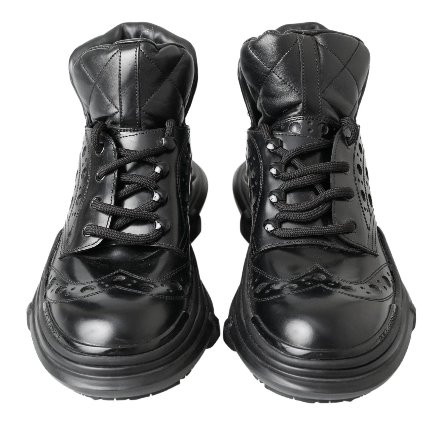 Dolce & Gabbana Black Leather Ankle Casual Boots - SMARTMARTNZ