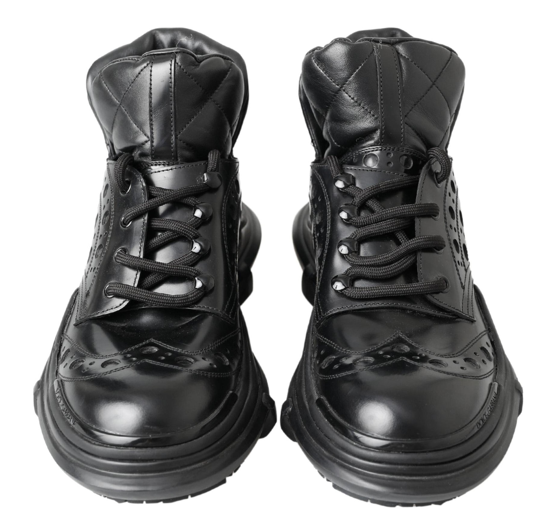 Dolce & Gabbana Black Leather Ankle Casual Boots - SMARTMARTNZ