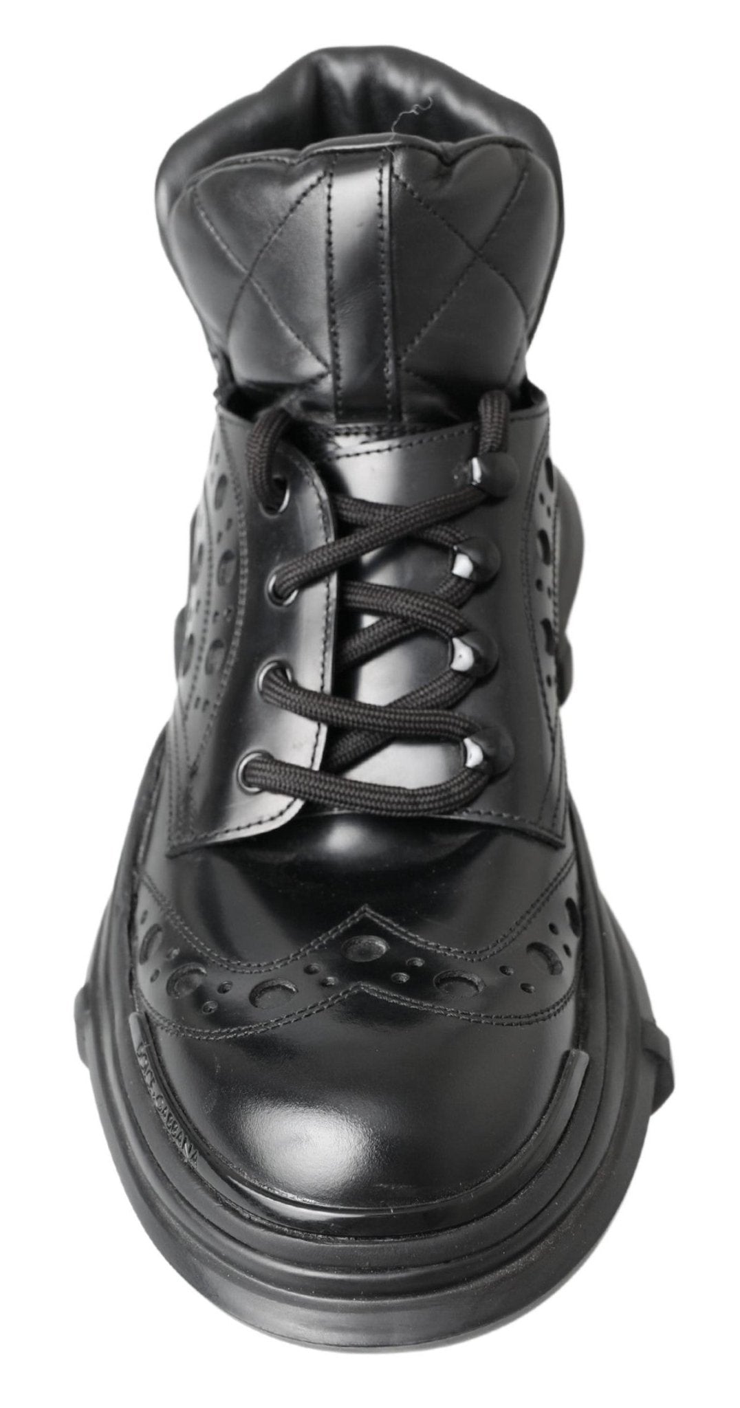 Dolce & Gabbana Black Leather Ankle Casual Boots - SMARTMARTNZ