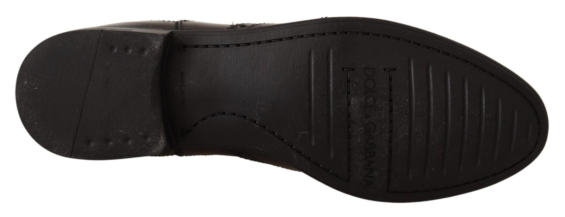 Dolce & Gabbana Black Leather Ankle High Flat Boots Shoes - SMARTMARTNZ