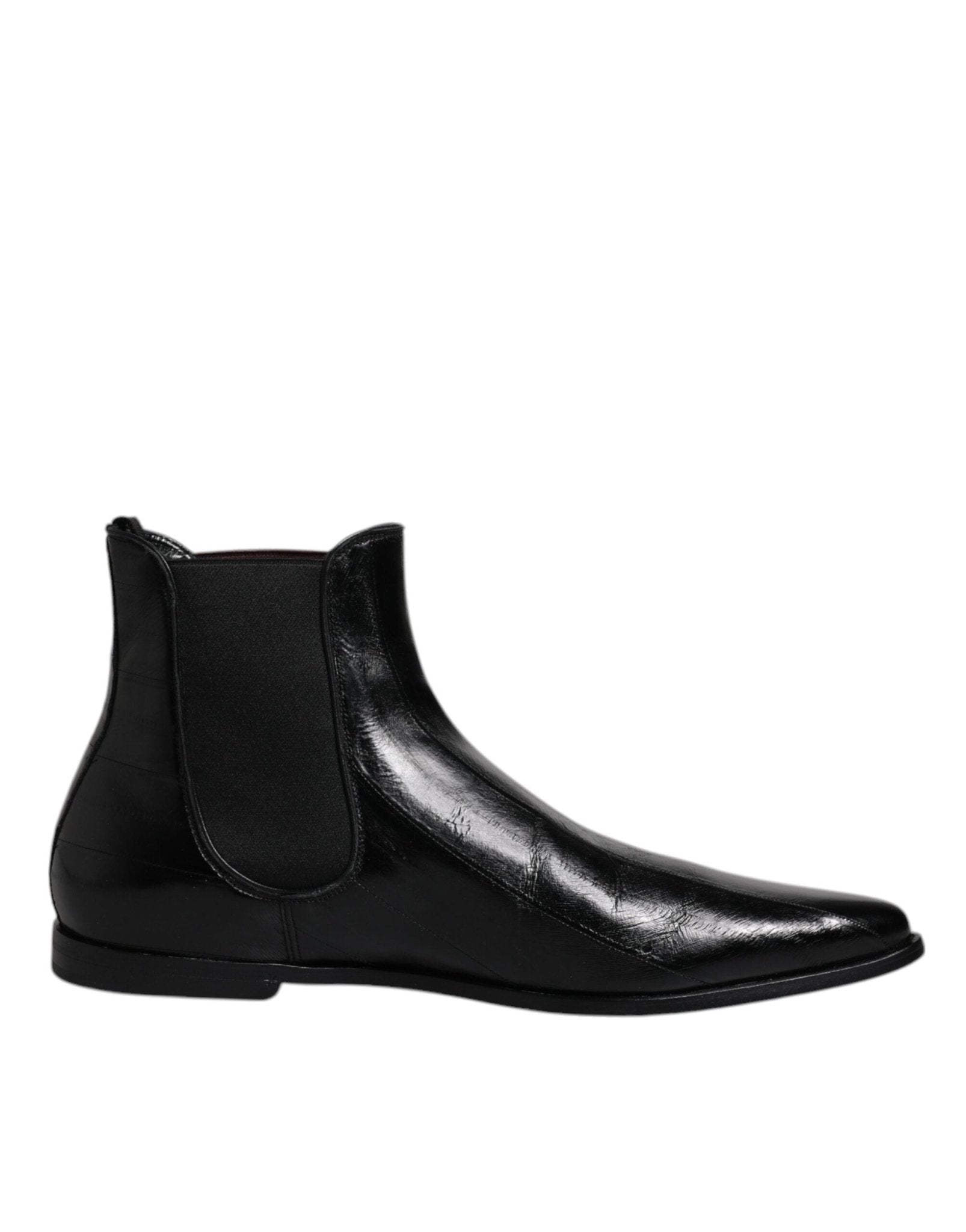 Dolce & Gabbana Black Leather Chelsea Men Ankle Boots Shoes - SMARTMARTNZ